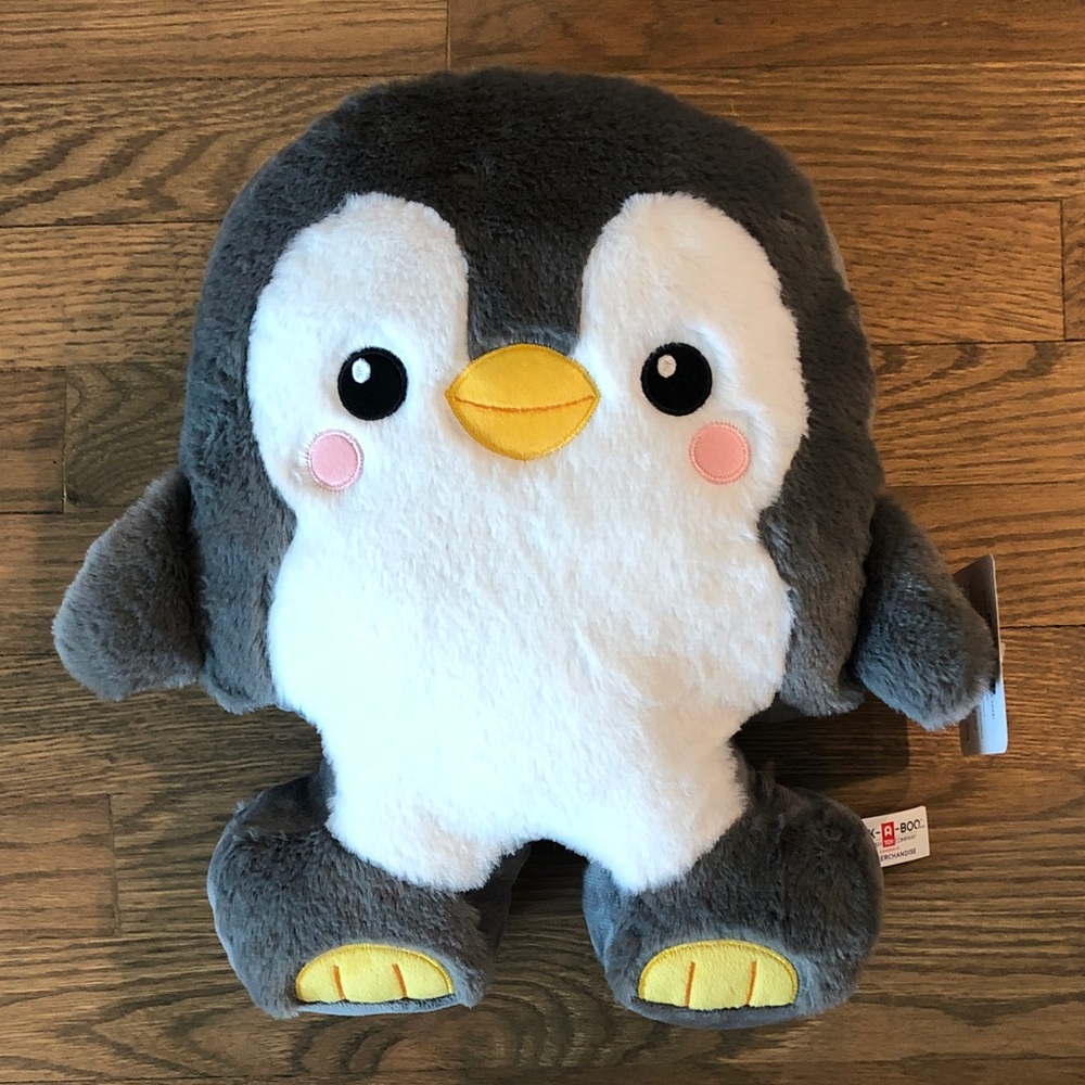 NWT 14-inch Plush Penguin Stuffed Toy - Gray & White